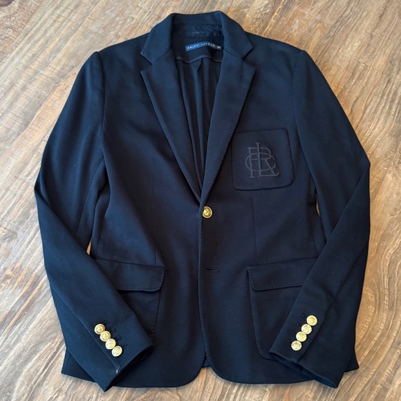 Ralph Lauren Jackets & Blazers - Ralph Lauren Navy Blue RLC Crest Iconic Sweater Knit Jacket Blazer S / Small